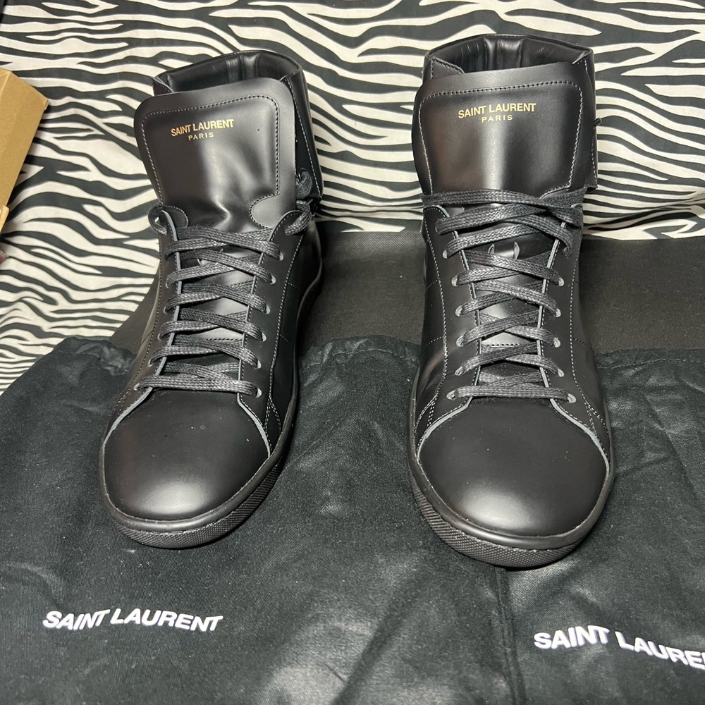 Saint Laurent Black Leather Men's Sneakers